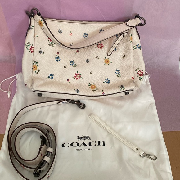Coach Leather Bag with floral print - Picture 1 of 12